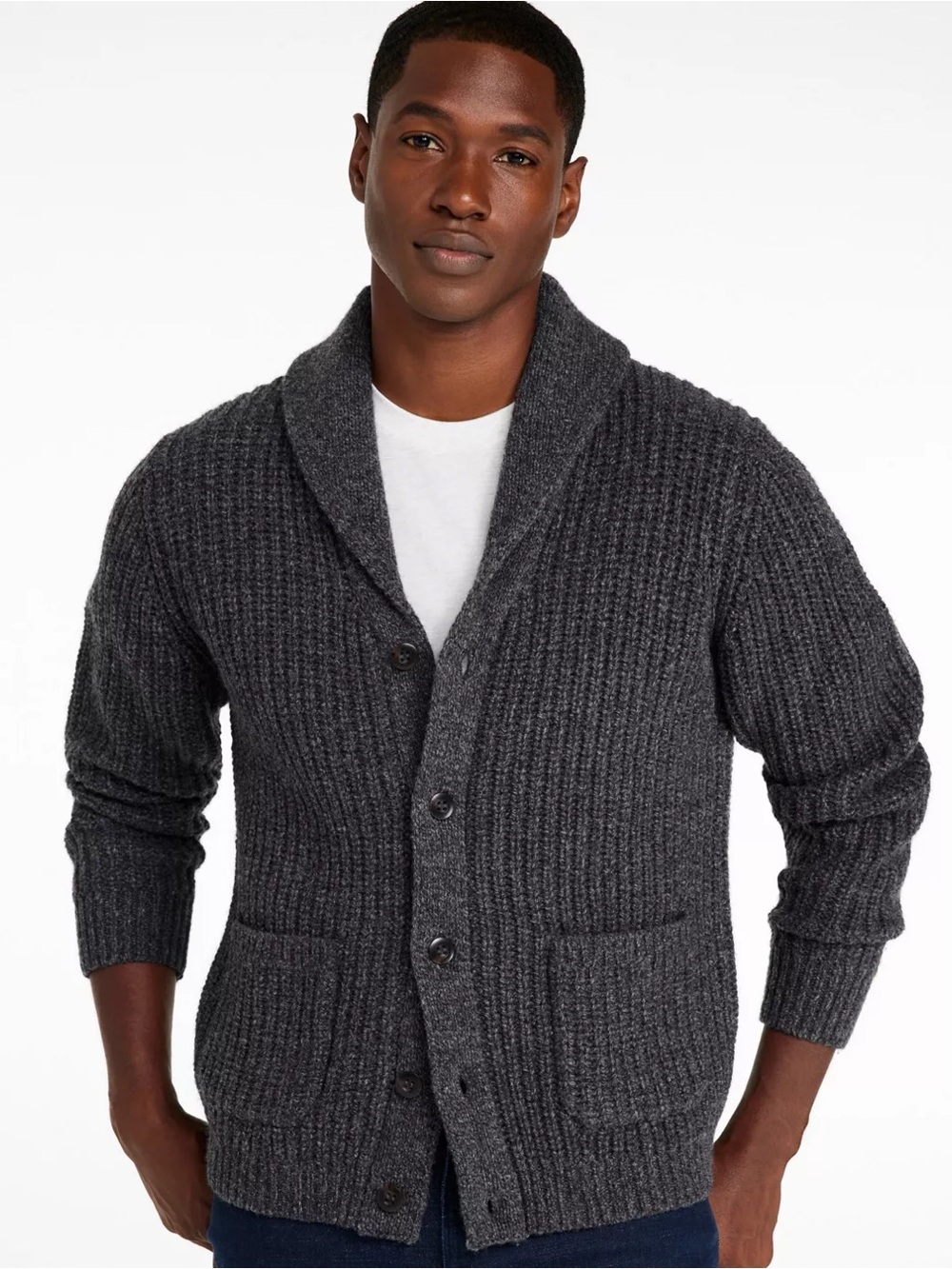 L.L.Bean Classic Ragg Wool Men's Fall Cardigan - Picture 8 of 10